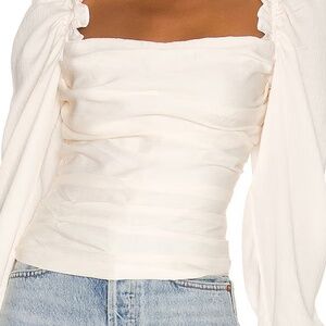 Astr  Puff Sleeve Square Neck Top